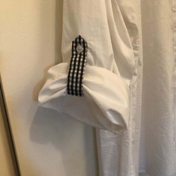 Zac & Rachel white button-down w/ gingham accents sz 3X - Picture 5 of 10